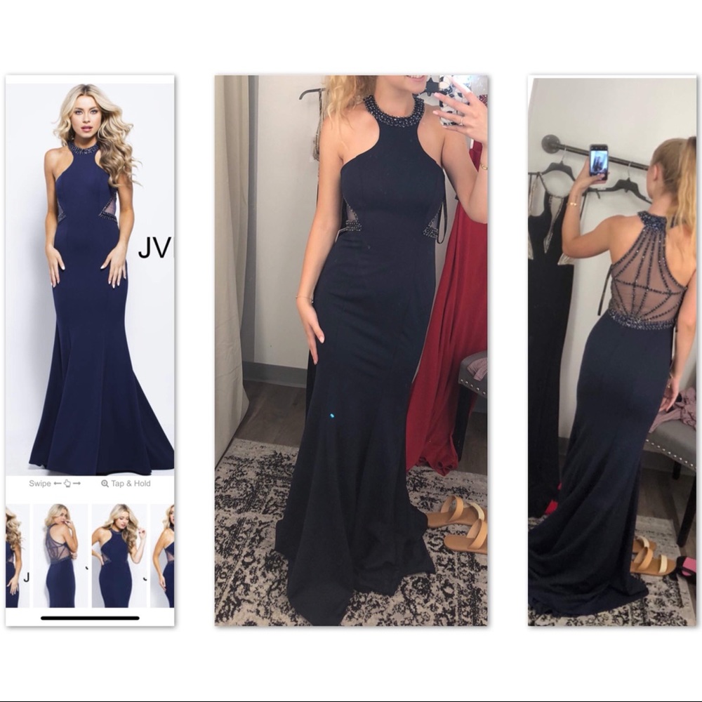 JVN by Jovani Navy Formal Gown